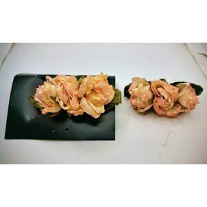 2 Women's Pink Mauve Floral Flower Hair Barrettes